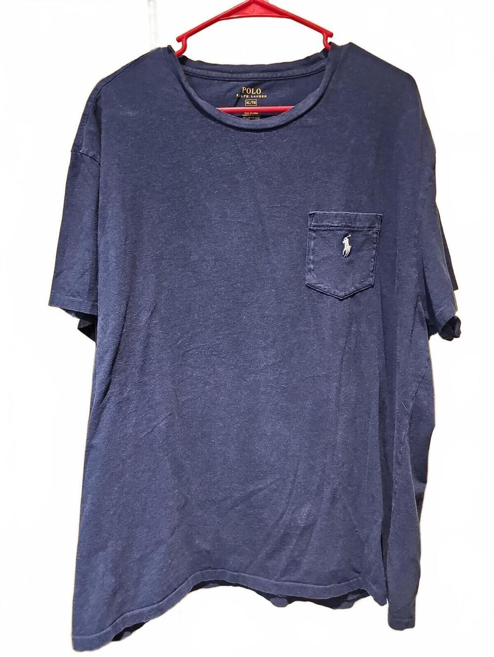 Polo Ralph Lauren Classic Fit Men's Blue Cotton T Shirt With Chest Pocket Sz XL